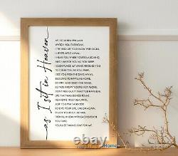 As I Sit in Heaven Wall Art Christian Poem Print In Loving Memory Sign Art -P881