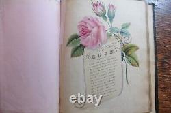 BEAUTIFUL EARLY 19thC MANUSCRIPT WATERCOLOUR ALBUM WITH SOME ORIGINAL POETRY