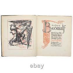 BEOWULF EPIC GERMANIC HEROIC LEGEND OLD ENGLISH 1933 1st Ed w PITZ Illustrations