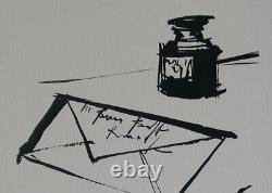 Bernard Buffet La Letter Engraving Black And White Signed 1961 197 Hand