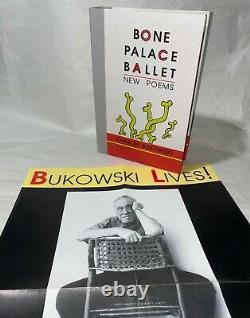 Charles Bukowski FIRST EDITION withART tipped in & LIMITED EDITION with PROMO POSTER