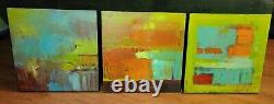 Debbie Martin Summer Poetry Abstract Painting Original 2006 Modern Art 3pc Set