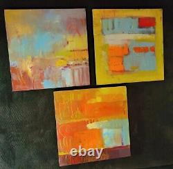 Debbie Martin Summer Poetry Abstract Painting Original 2006 Modern Art 3pc Set