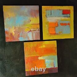 Debbie Martin Summer Poetry Abstract Painting Original 2006 Modern Art 3pc Set