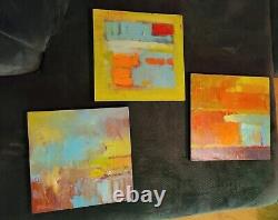 Debbie Martin Summer Poetry Abstract Painting Original 2006 Modern Art 3pc Set