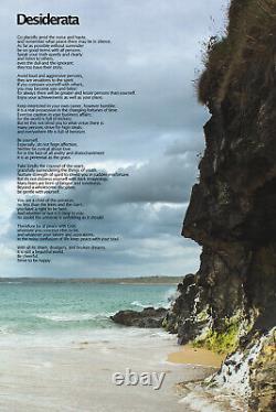 Desiderata Poem Print 2 Art Photo Poster Gift Cliff Sea Ocean