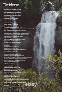 Desiderata Poem Waterfall 3 Motivational Poem Poster Art Print