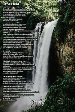 Desiderata Poem Waterfall Motivational Poem Poster Art Print