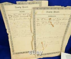Early 1800s Handwritten Poem Book Calligraphy Folk Art Family Records Newspaper