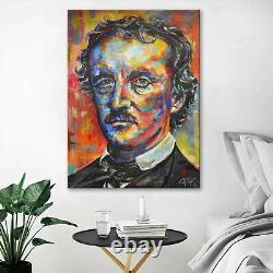 Edgar Allen Poe Acrylic Painting Raven American Gothic Art Poems Book