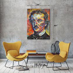 Edgar Allen Poe Acrylic Painting Raven American Gothic Art Poems Book