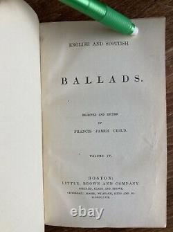 English and Scottish Ballads, Editor Francis James Child, 8 Vol, 1857-64-71, HC