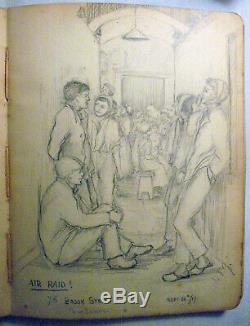 Exceptional WW1 Autograph album. Drawings, artwork and poems by wounded soldiers