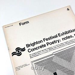 Form No. 4, April 15th 1967 Brighton Festival Exhibition of Concrete Poetry