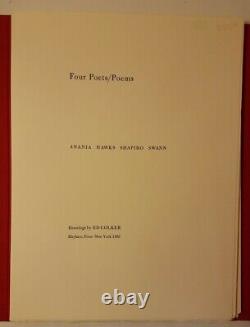 Four Poets/Poems Anania Hawks Shapiro Swann, Drawings by Ed Colker 1993 Signed