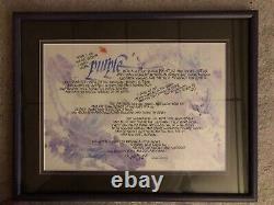 Framed & signed original watercolor Purple Poem