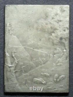French Art Nouveau silver medal Poetry by F. Vernon (1903)