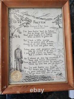 Frettin By Richard M. Pek Gunn Poem, Framed