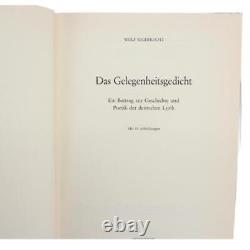 GERMAN Poetry GOETHE DAS GELEGENHEITSGEDICHT WULF SEGEBRECHT LYRIK Kuntswerk HC