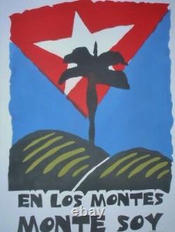 GUANTANAMERA Signed Cuba Screen-print Poster Salutes Famed Cuban JOSE MARTI Poem