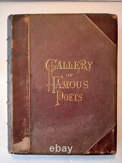 Gallery of famous poets 1874 richly illustrated, large leather see descr