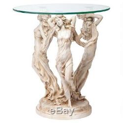 Greek Muses Goddesses of Poetry Art Science Glass Topped 20 Sculptural Table