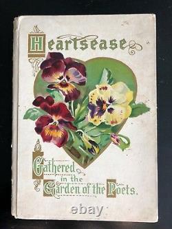 HEARTSEASE, Garden, Floral, Poetry, Whittier, Burroughs, Howitt, Art Publishing