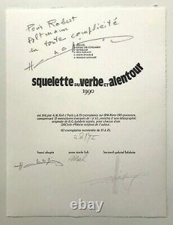 HENRI CHOPIN RARE 1990 PRINT FOLIO 58/75'SQUELETTE du VERBE' CONCRETE POETRY
