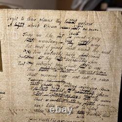 Handwritten poetry on 1796 Paper By Alexander Murry Fdk5