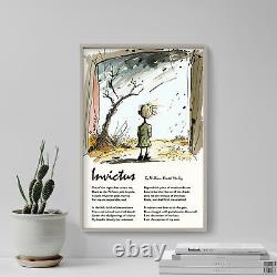 Invictus Poem Small Boy Illustration Poster, Art Print, Painting, Artwork