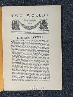 JAMES JOYCE Two Worlds 1925 V1N1 VNTG Modernism Louis ZUKOFSKY Arthur Symons