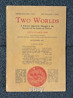 JAMES JOYCE Two Worlds 1925 V1N1 VNTG Modernism Louis ZUKOFSKY Arthur Symons