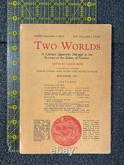 JAMES JOYCE Two Worlds 1925 V1N1 VNTG Modernism Louis ZUKOFSKY Arthur Symons