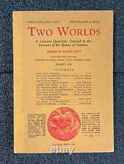 JAMES JOYCE Two Worlds 1926 V1N3 VNTG Modernism William Hazlitt Arthur Symons