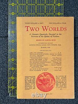 JAMES JOYCE Two Worlds 1926 V1N3 VNTG Modernism William Hazlitt Arthur Symons