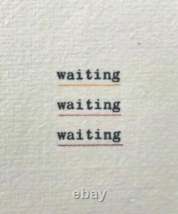 JIRI VALOCH'Waiting.' RARE signed edition, 1985, concrete / visual poetry