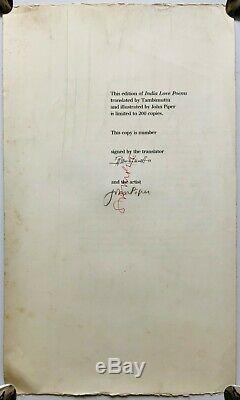 JOHN PIPER (1903-1992) -INDIA LOVE POEMS by TRAMBIMUTTU- SAMPLE FOR PROOF SIGNED