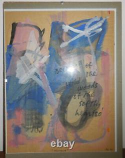 Jack Hirschman / Abstracts Original Painted Poem Signed 1st Edition 1974