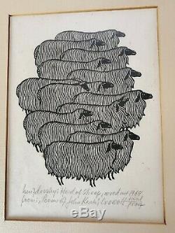 Jacques Hnizdovsky Woodcut (Herd Of Sheep) signed from Poems Of John Keats