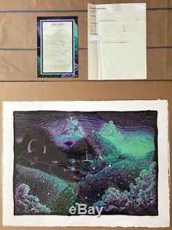 James R. Eads Screen print Early Days Lavender Moon Edition #16/40 with poem