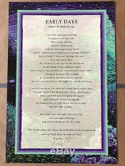 James R. Eads Screen print Early Days Lavender Moon Edition #16/40 with poem