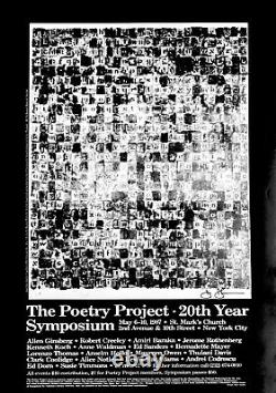 Jasper Johns The Poetry Project 20th Year Symposium, 1987. Signed Vintage Poster