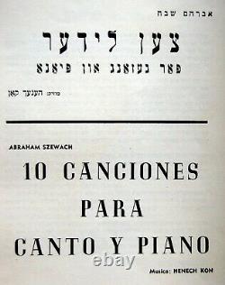 Jewish YIDDISH SONGS Poems HOLOCAUST ART BOOK Composer HENECH KON Piano JUDAICA