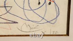 Joan Miro, Ruthven Todd Poem, Ink and Crayon on Guarro laid paper, signed l. R