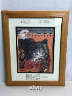John Balloue All God's Creatures Wolf Native American Wildlife Art Print Signed