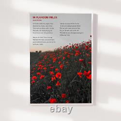 John McCrae Poem In Flanders Fields B&W Poster Print Art Gift Poem