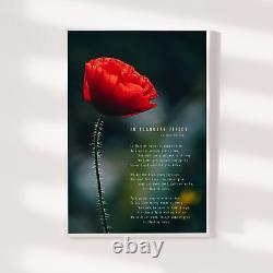John McCrae Poem In Flanders Fields Single Poppy Poster Print Art Gift