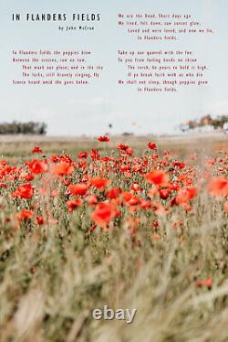 John McCrae Poem In Flanders Fields The Poppy Field Poster Print Art Gift