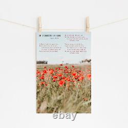 John McCrae Poem In Flanders Fields The Poppy Field Poster Print Art Gift