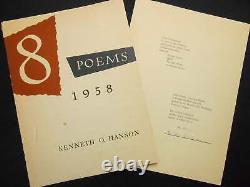 Kenneth O Hanson / Eight Poems 1958 8 Poems Limited Signed Edition